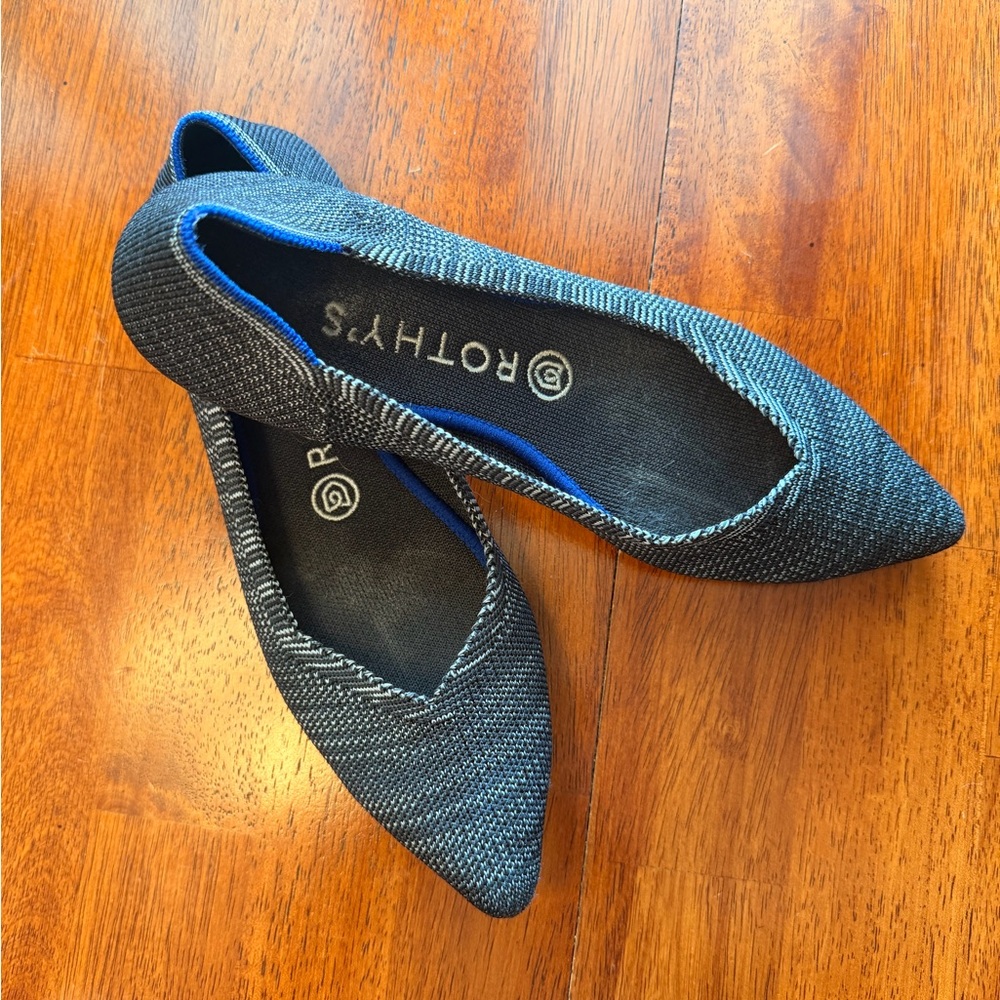 Rothy's Pointed Knit Flats in Gray